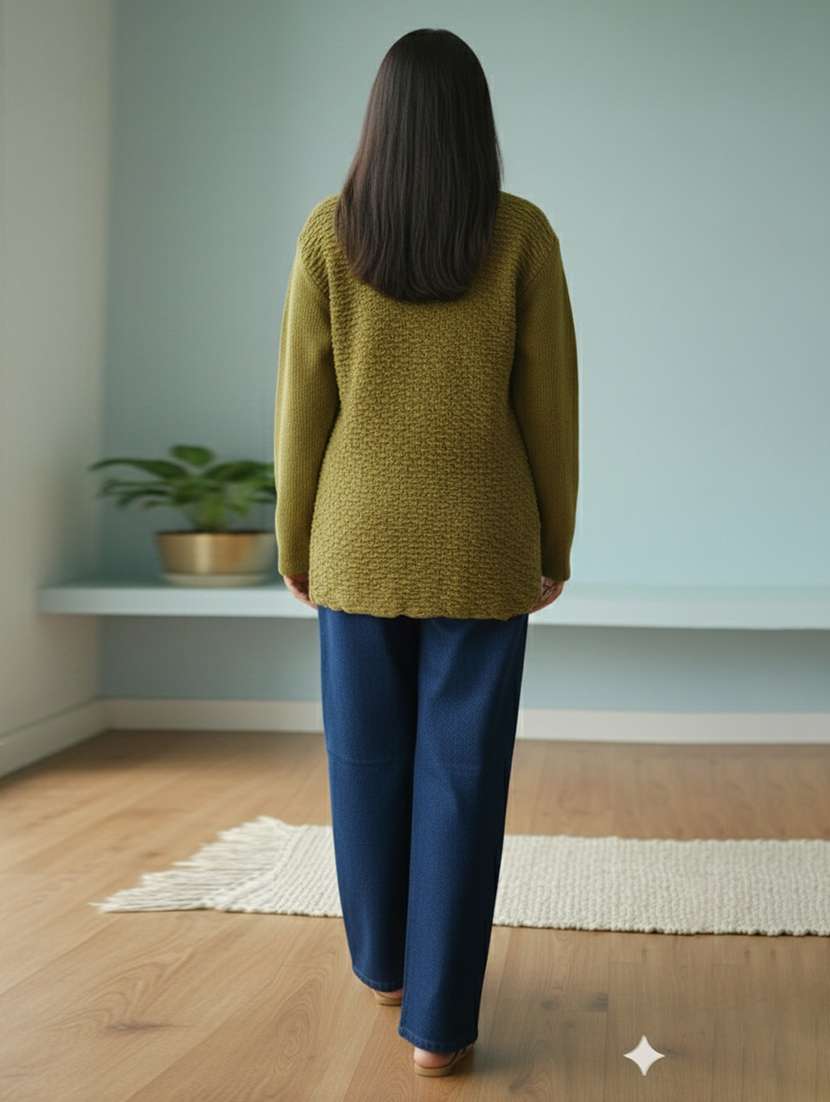 women self designed long sleeve cardigan - 22361926 -  Standard Image - 3