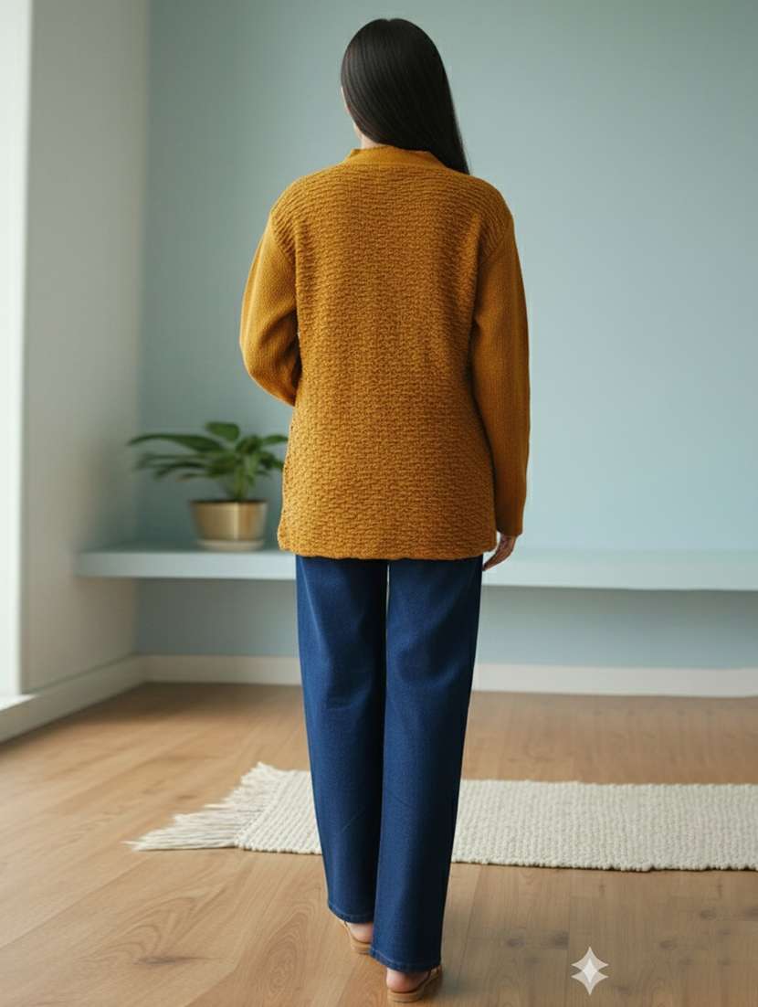 women self designed long sleeve cardigan - 22361927 -  Standard Image - 3