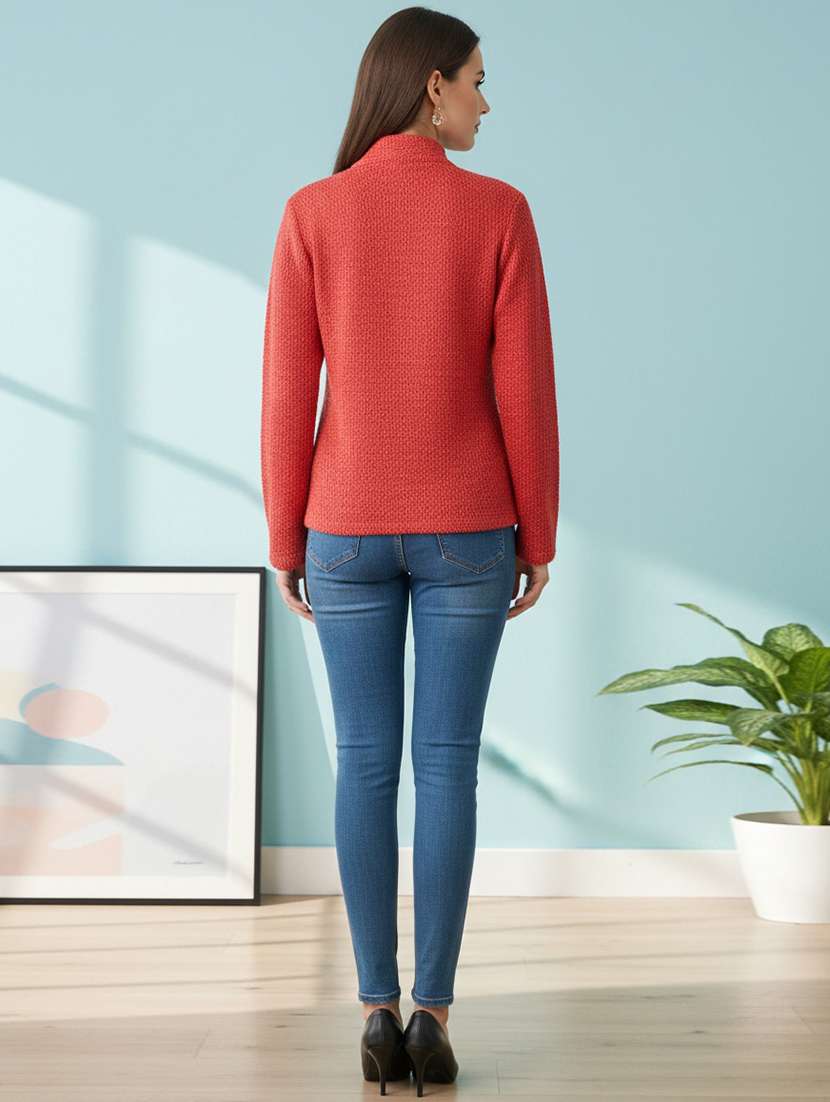 women self designed long sleeve cardigan - 22361931 -  Standard Image - 3