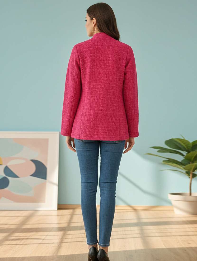 women self designed long sleeve cardigan - 22361932 -  Standard Image - 3