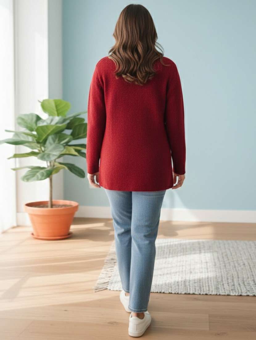 women self designed long sleeve cardigan - 22361934 -  Standard Image - 3