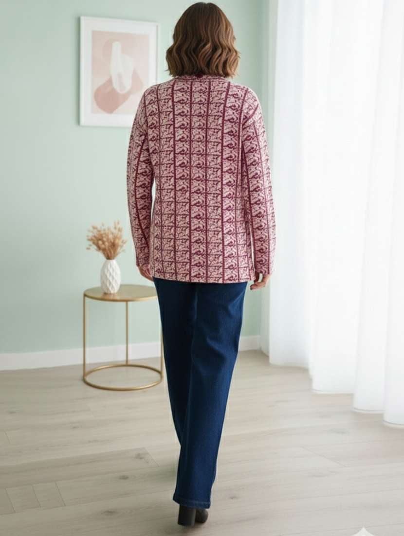 women self designed long sleeve cardigan - 22361941 -  Standard Image - 3