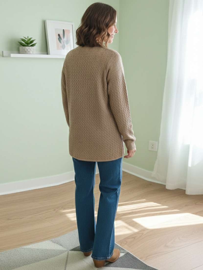 women self designed long sleeve cardigan - 22361944 -  Standard Image - 3