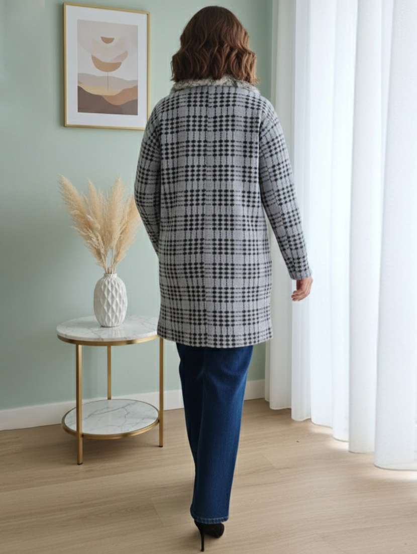 women self designed long sleeve cardigan - 22361949 -  Standard Image - 3