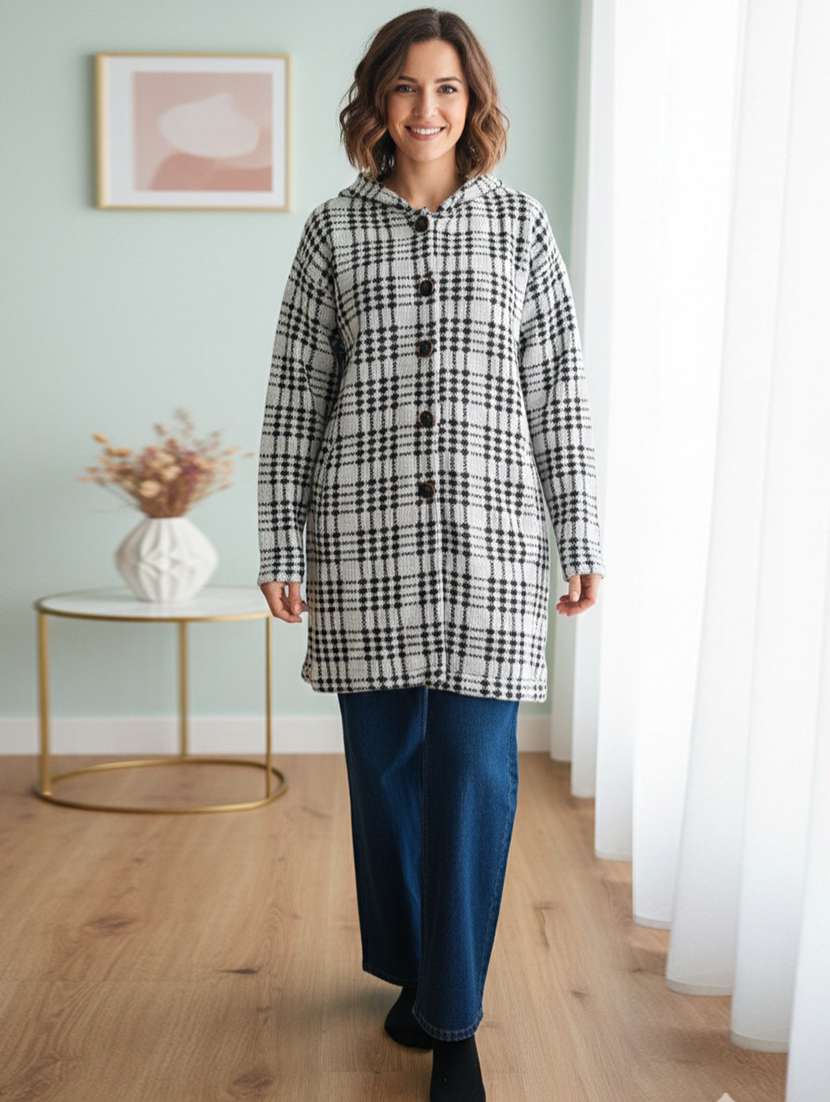 women self designed long sleeve cardigan