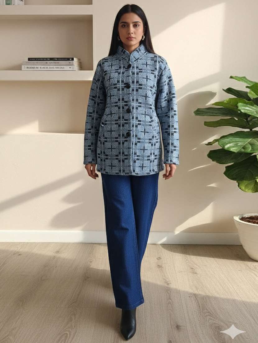 women self designed long sleeve cardigan