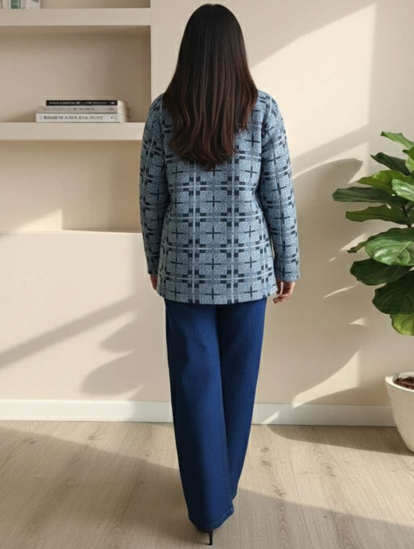 Women Self Designed Long Sleeve Cardigan - 22361952 -  Standard Image - 3
