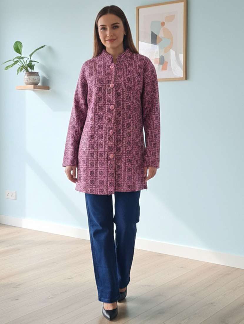 women self designed long sleeve cardigan