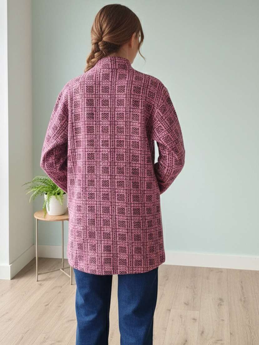 women self designed long sleeve cardigan - 22361957 -  Standard Image - 3