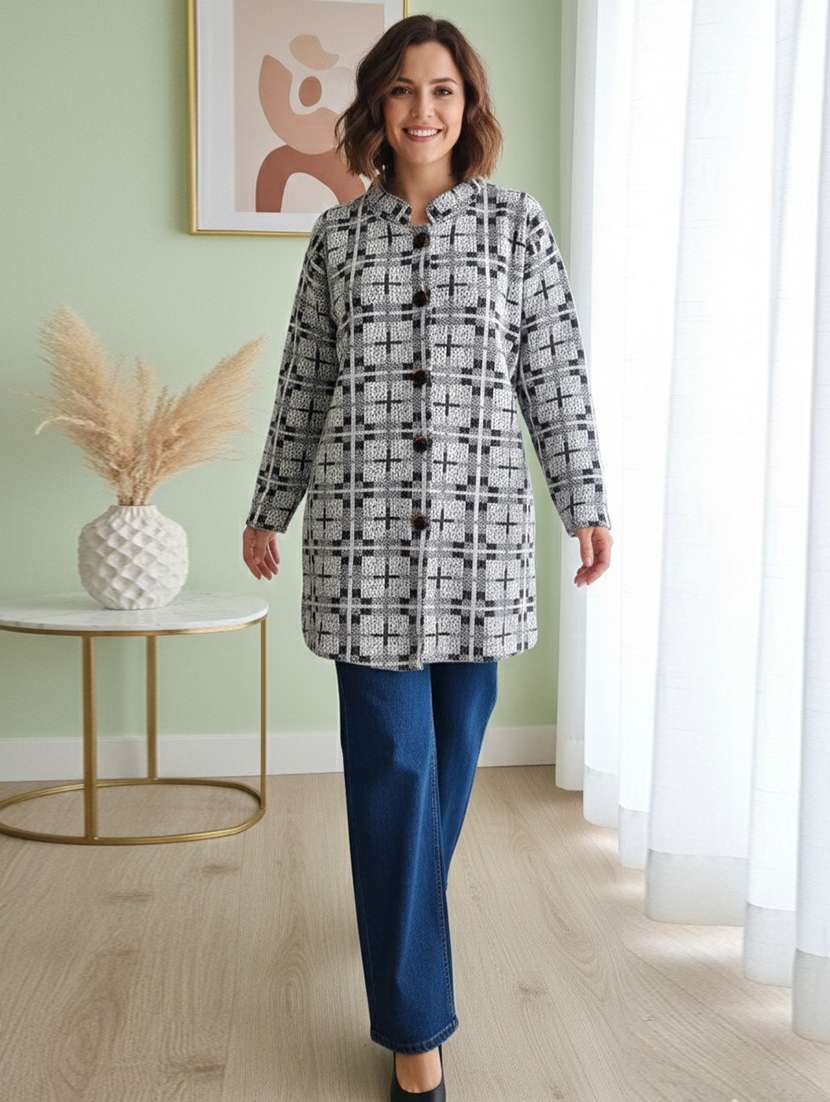 women self designed long sleeve cardigan