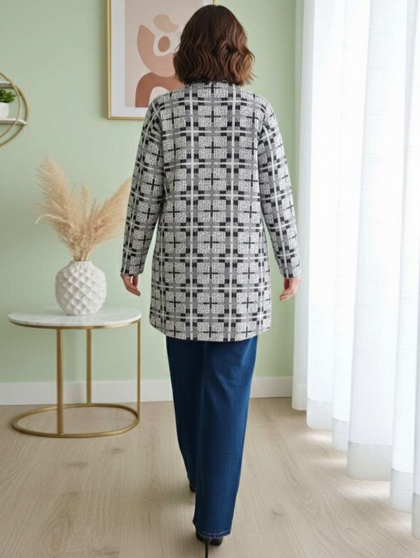 Women Self Designed Long Sleeve Cardigan - 22361958 -  Standard Image - 3