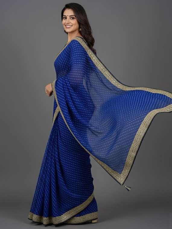 women printed bordered saree with blouse - 22361974 -  Standard Image - 3