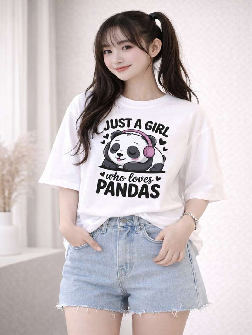 women printed short sleeve oversized t-shirt