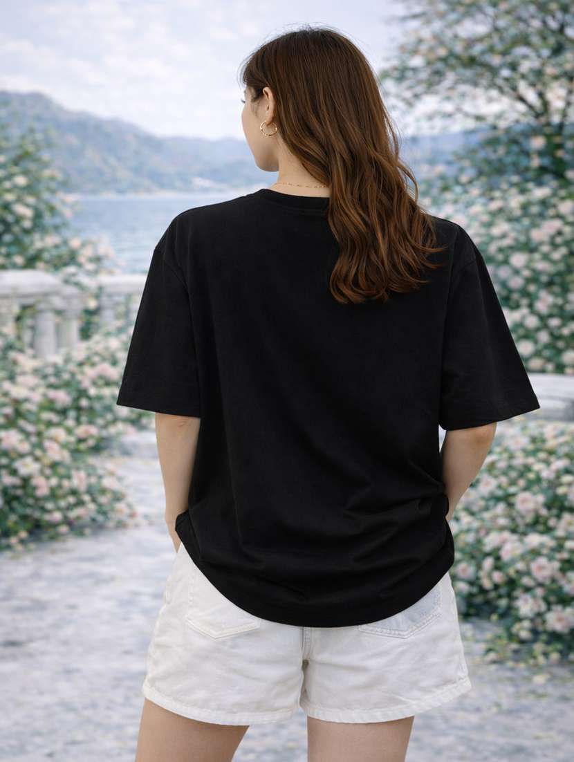 women printed short sleeve oversized t-shirt - 22362030 -  Standard Image - 3