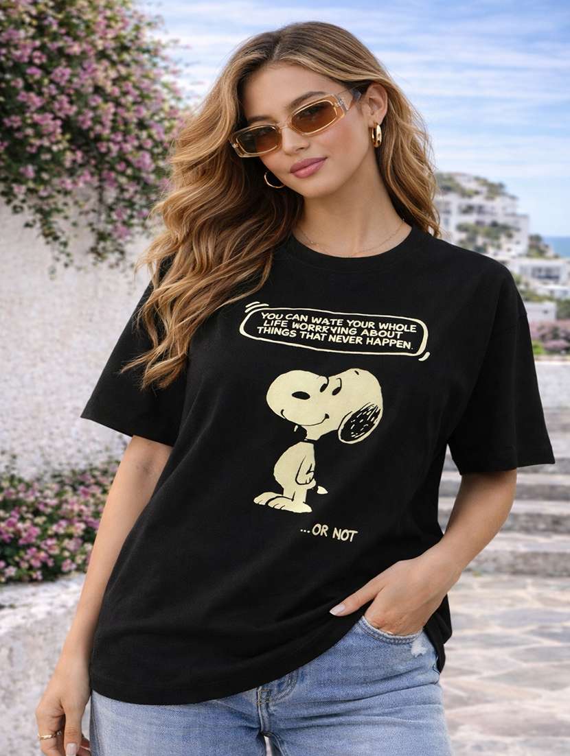 women printed short sleeve oversized t-shirt
