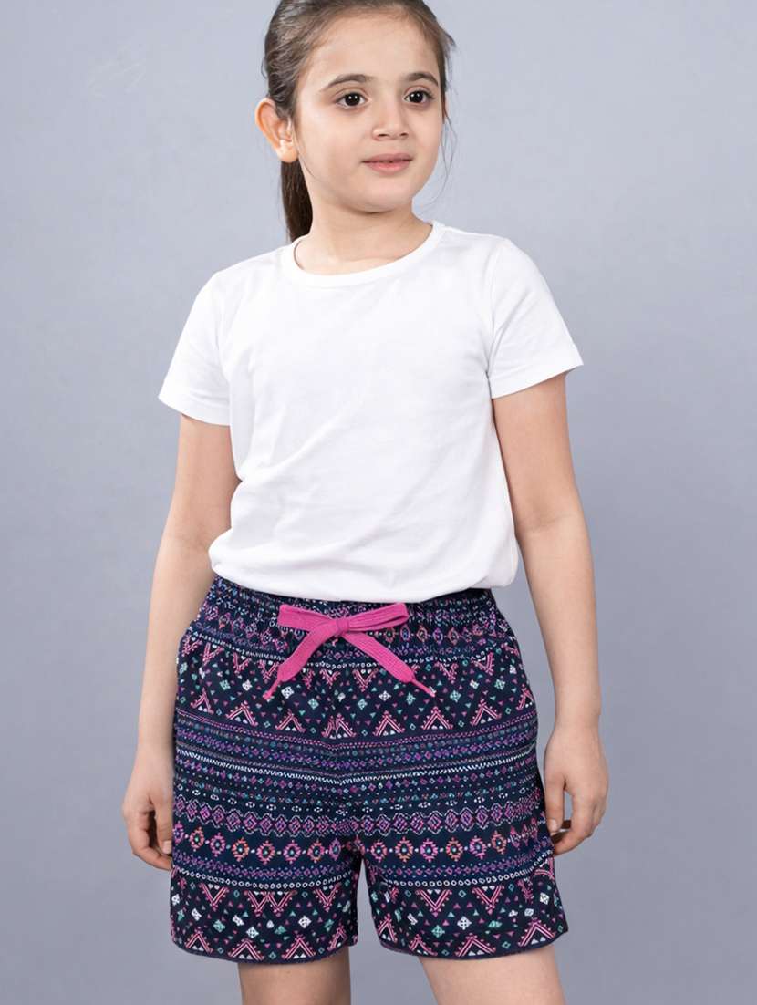 girls pack of 2 printed mid rise shorts  - 22362078 -  Standard Image - 5