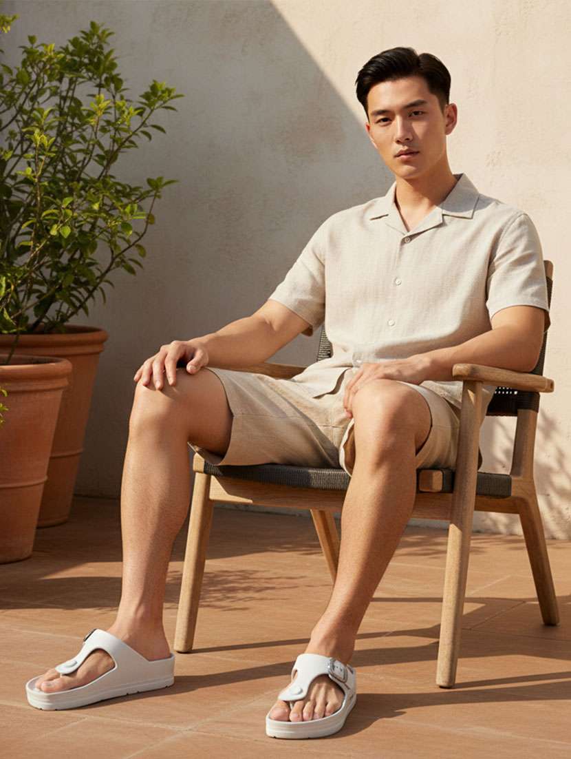 men solid slip on sandal - 22362097 -  Standard Image - 5