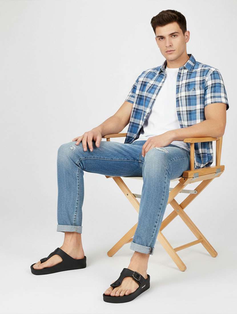 men solid slip on sandal - 22362114 -  Standard Image - 5