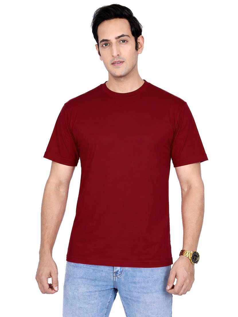 men solid short sleeve regular fit t-shirt