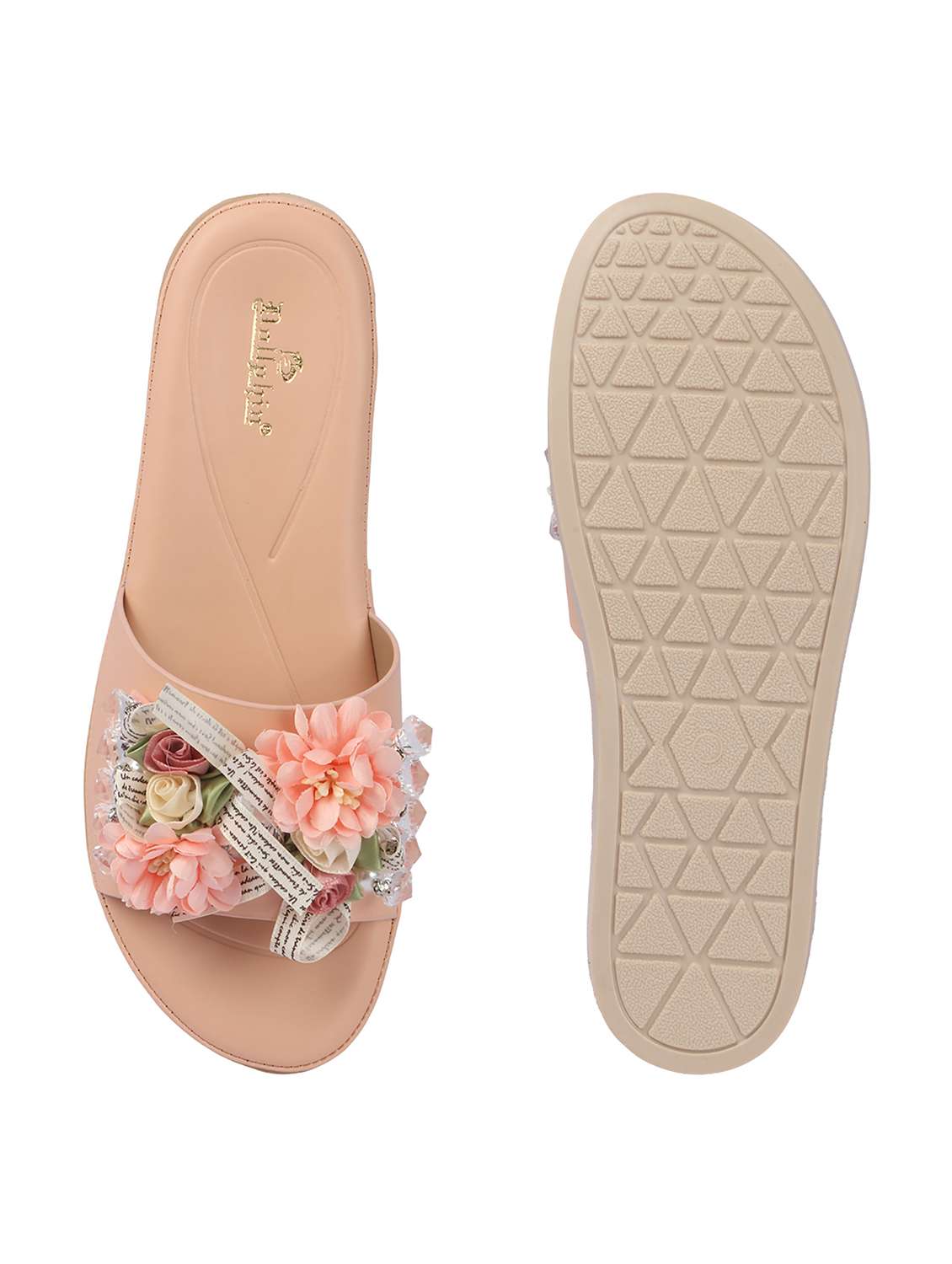 women peach slip on sandal - 22362138 -  Standard Image - 3