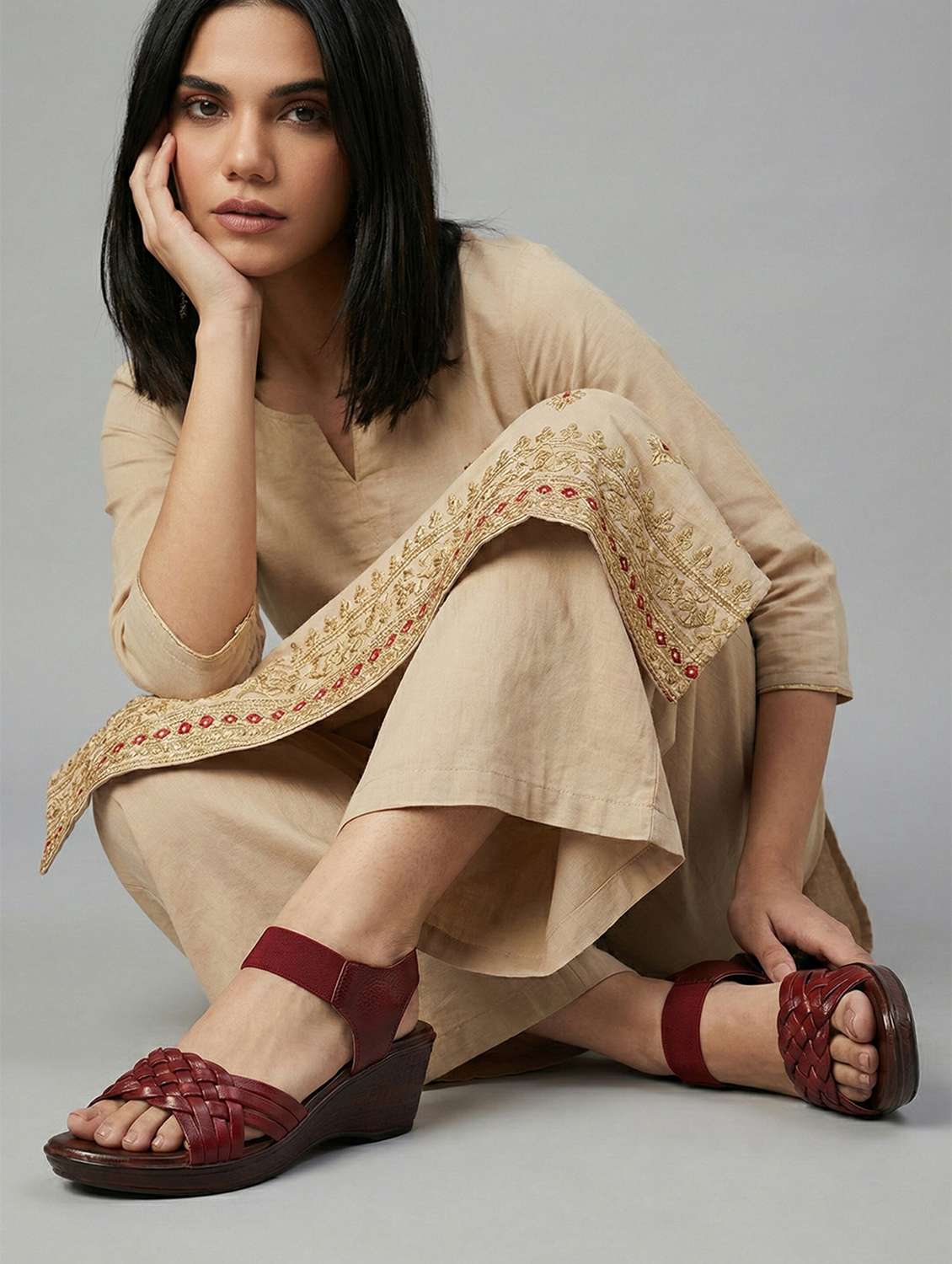 women solid ankle strap wedges - 22362147 -  Standard Image - 5