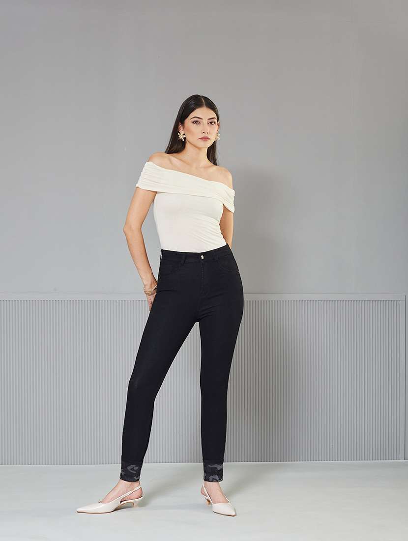 women solid high rise slim fit jeans - 22362182 -  Standard Image - 3