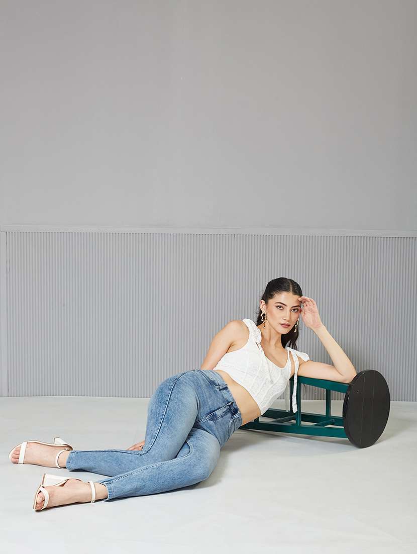 women solid high rise slim fit jeans - 22362184 -  Standard Image - 3