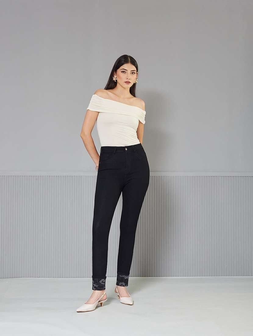 women solid high rise slim fit jeans - 22362193 -  Standard Image - 3