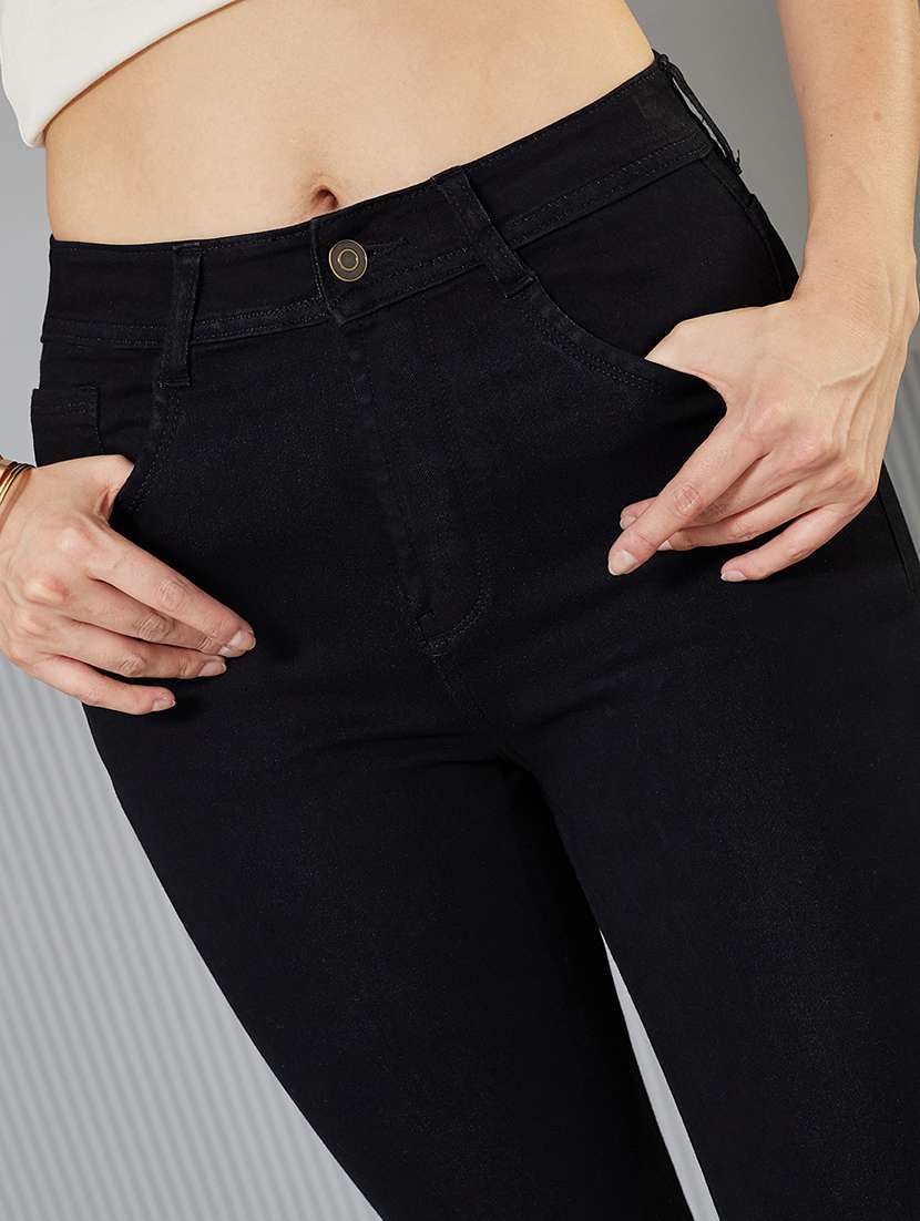 women solid high rise slim fit jeans - 22362193 -  Standard Image - 5