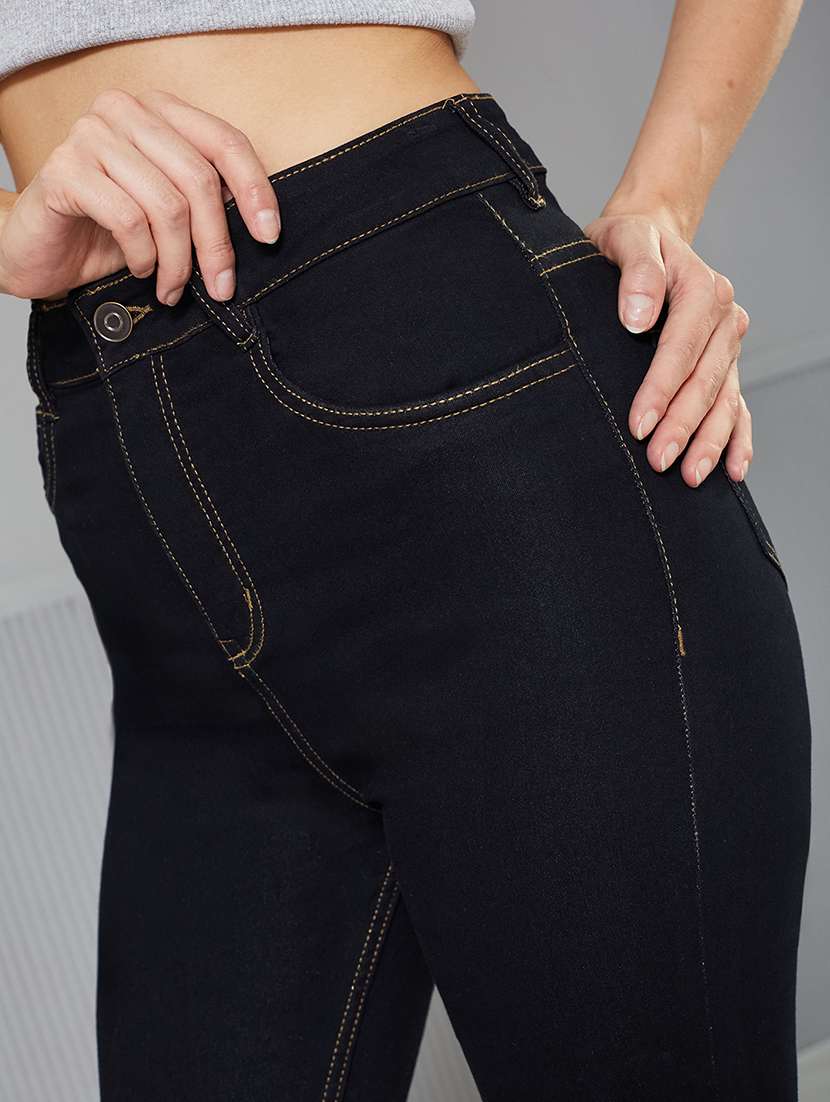 women solid high rise skinny fit jeans - 22362219 -  Standard Image - 3