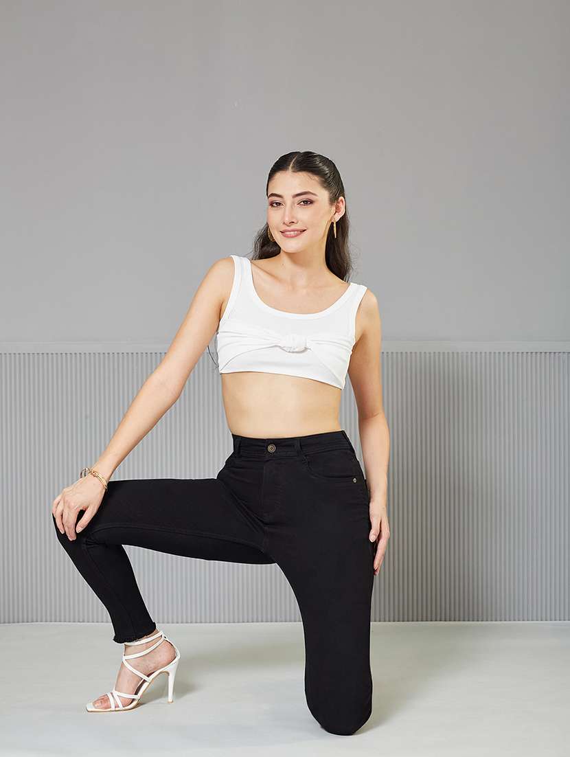 women solid high rise skinny fit jeans - 22362227 -  Standard Image - 3