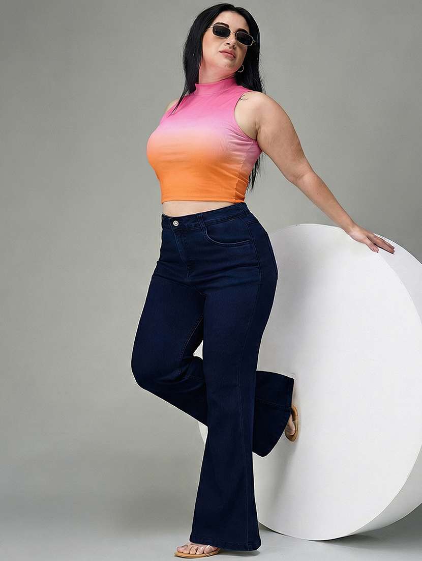 womne plus size solid high rise bootcut jeans - 22362229 -  Standard Image - 3