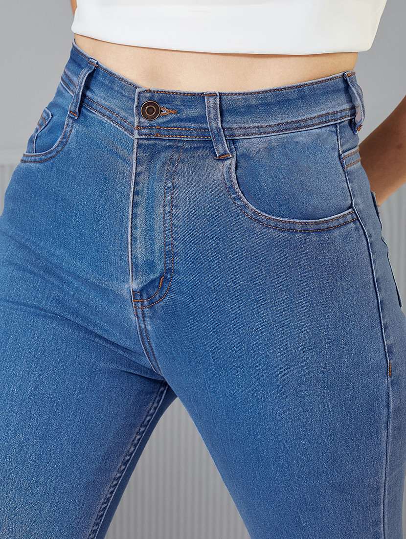 women solid high rise skinny fit jeans - 22362236 -  Standard Image - 3