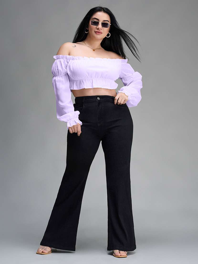 womne plus size solid high rise bootcut jeans - 22362280 -  Standard Image - 3