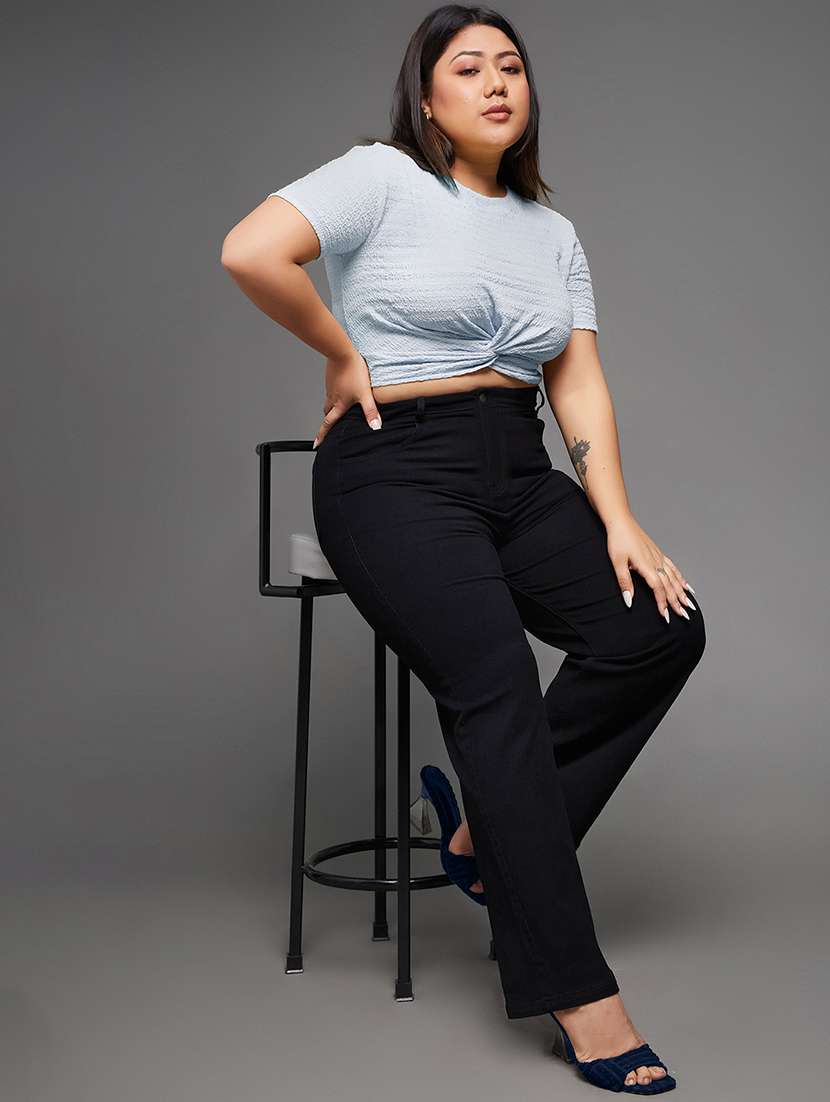 womne plus size solid high rise bootcut jeans - 22362325 -  Standard Image - 3