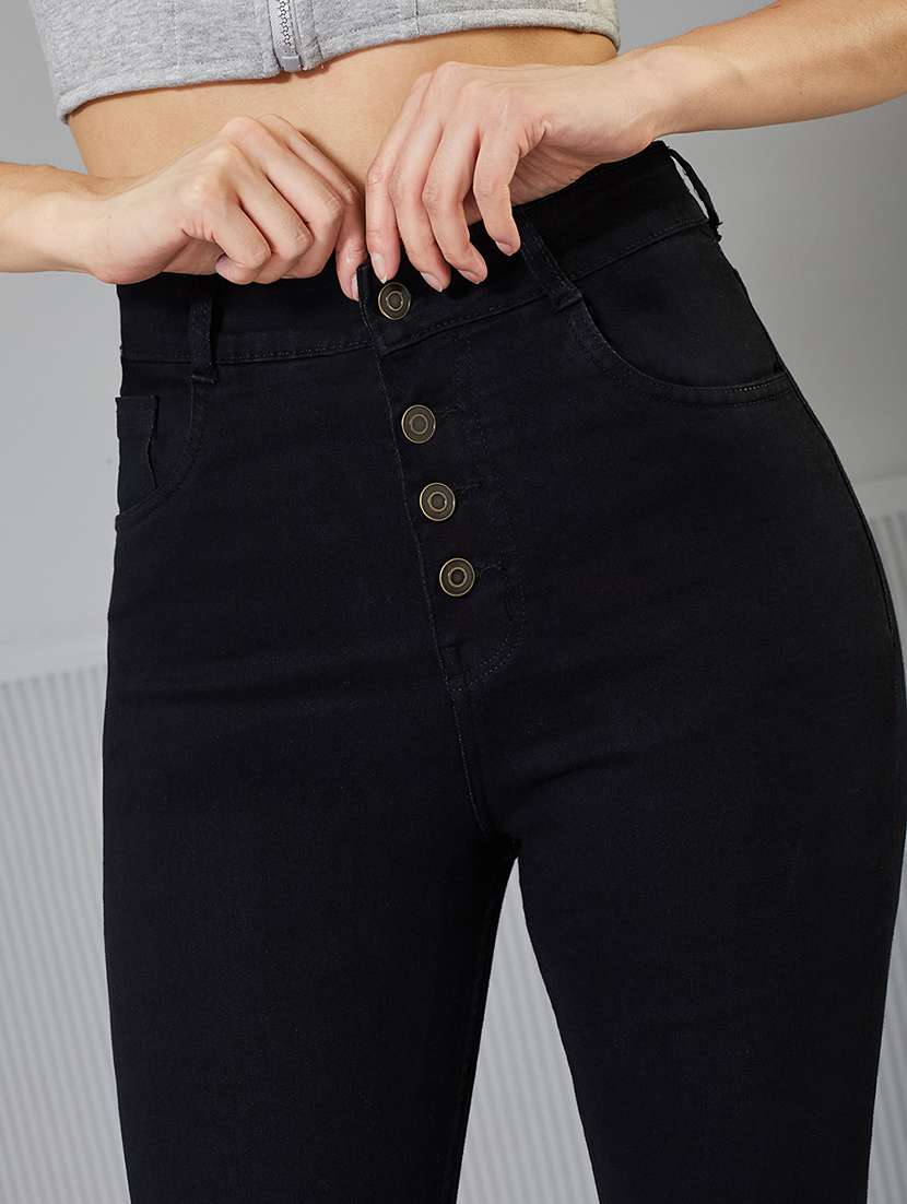 women solid high rise skinny fit jeans - 22362348 -  Standard Image - 3