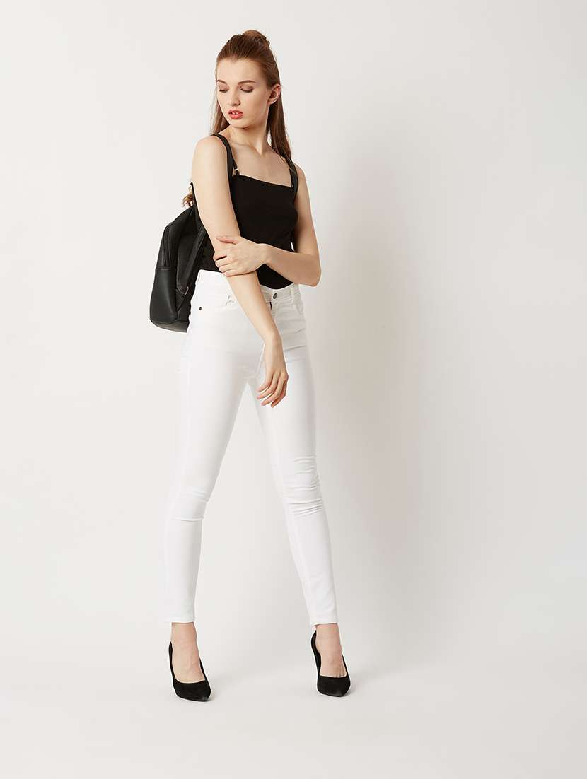 women solid high rise skinny fit jeans - 22362359 -  Standard Image - 3