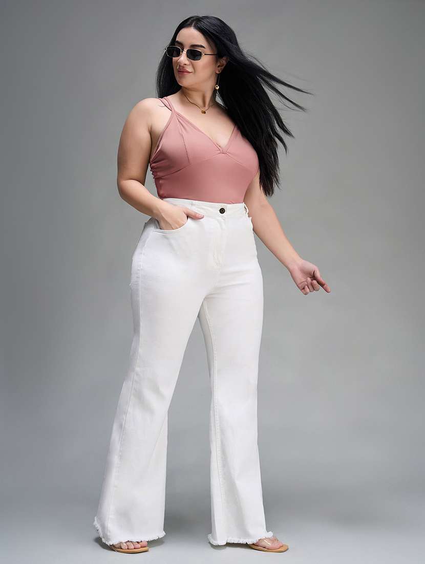 womne plus size solid high rise bootcut jeans - 22362365 -  Standard Image - 3