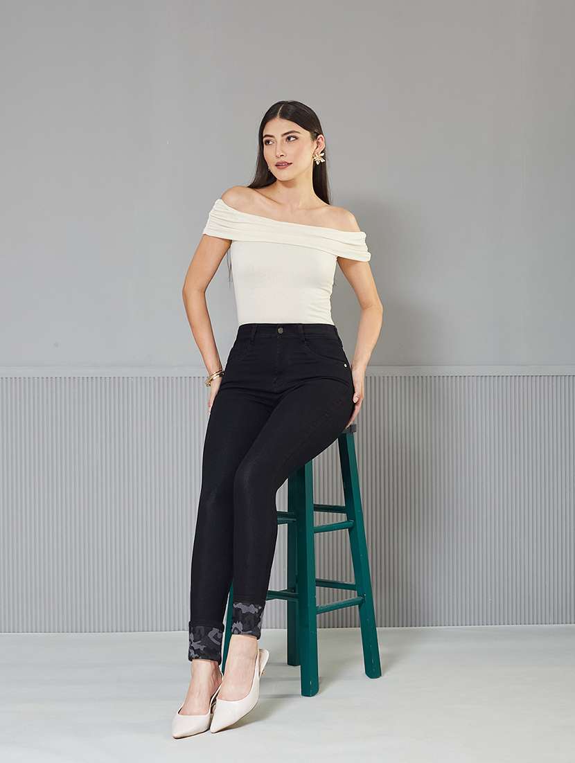 women solid high rise skinny fit jeans - 22362371 -  Standard Image - 3