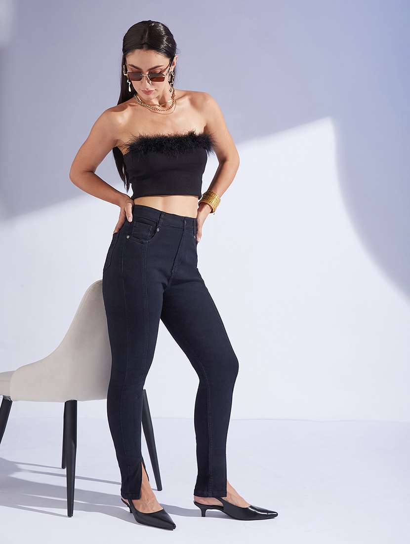 women solid high rise skinny fit jeans - 22362380 -  Standard Image - 3