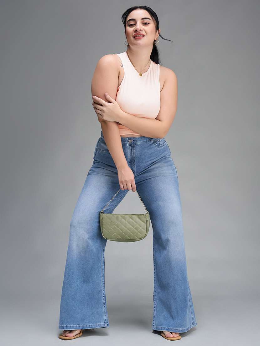 womne plus size solid high rise wide leg jeans - 22362408 -  Standard Image - 3