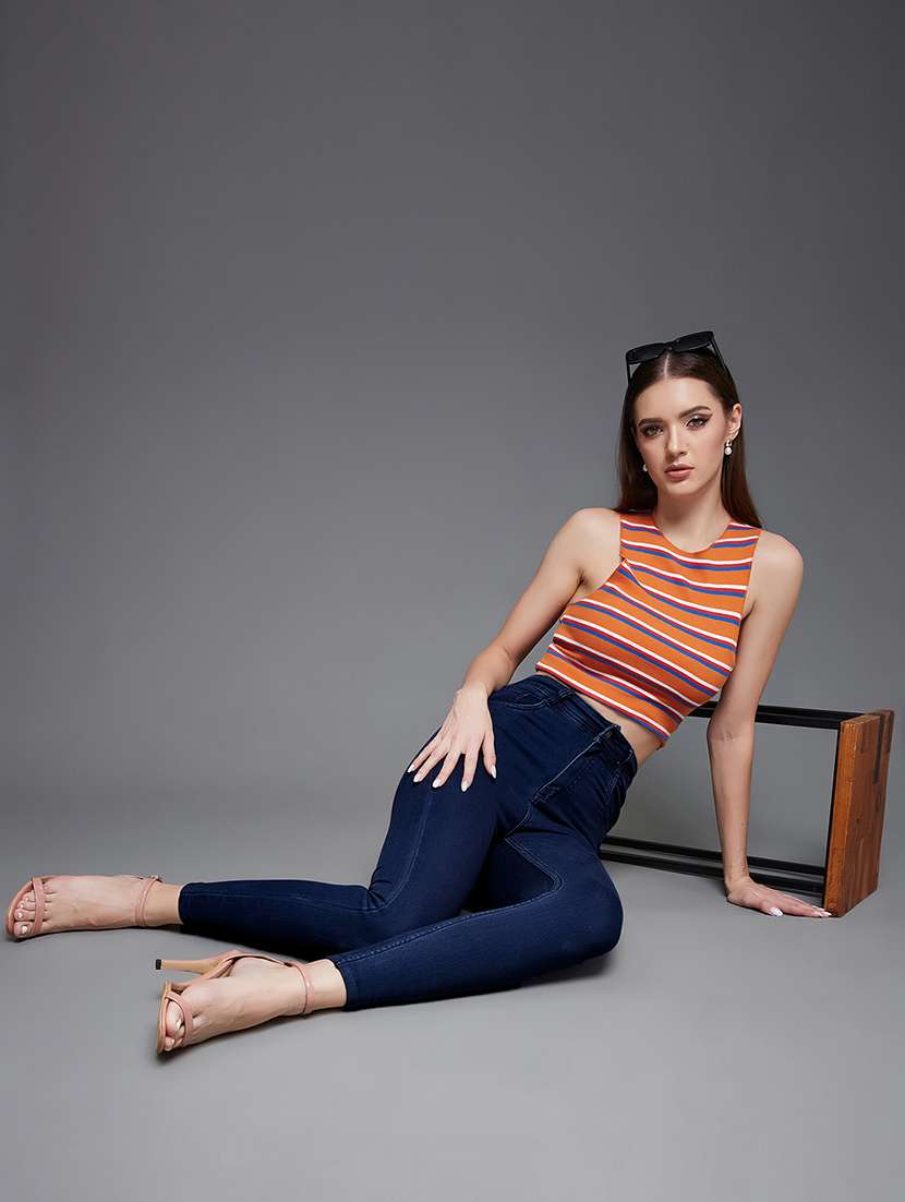 women solid high rise skinny fit jeans - 22362420 -  Standard Image - 3