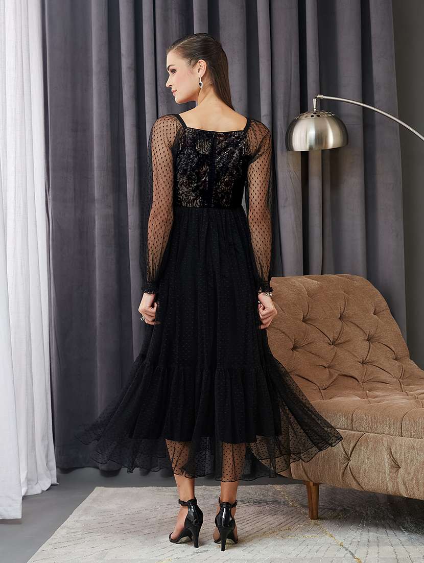 women self designed long sleeve tiered dress - 22362446 -  Standard Image - 3