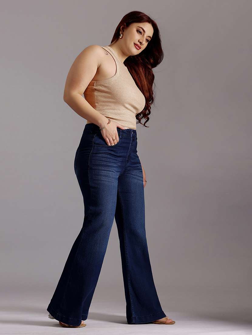 womne plus size solid high rise bootcut jeans - 22362461 -  Standard Image - 3