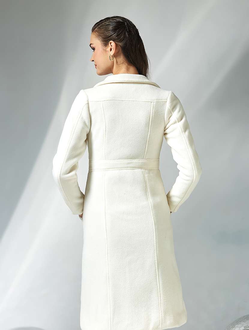 women solid long sleeve trench coat - 22362472 -  Standard Image - 3