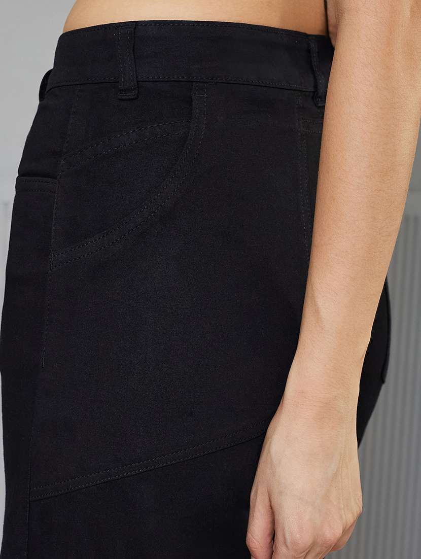 women solid high rise denim shorts - 22362480 -  Standard Image - 3