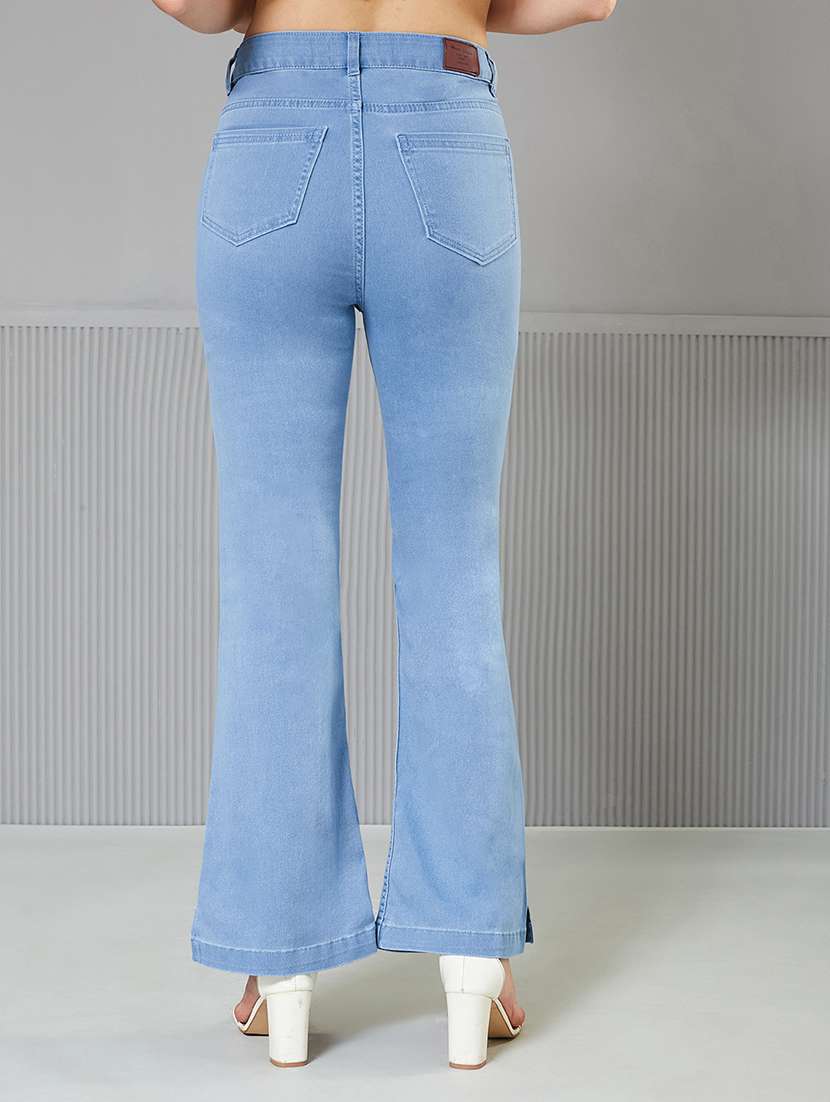 women solid high rise bootcut jeans - 22362503 -  Standard Image - 3
