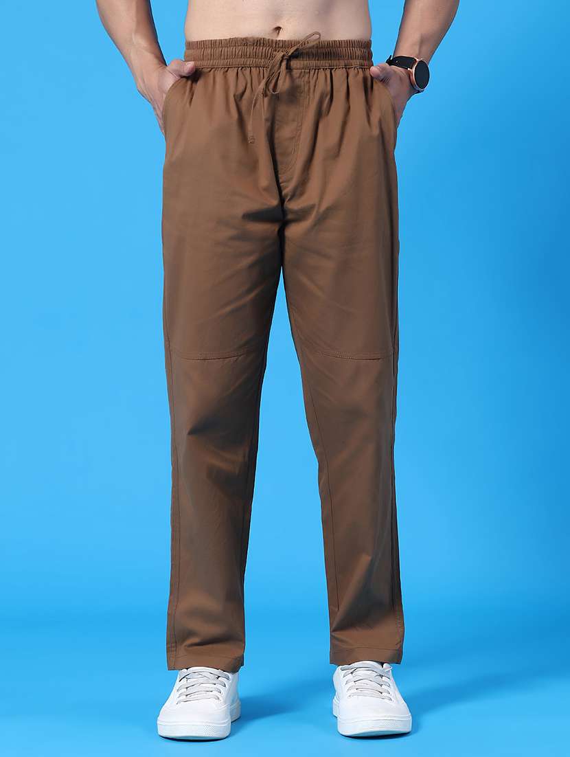brown cotton  full length track pant