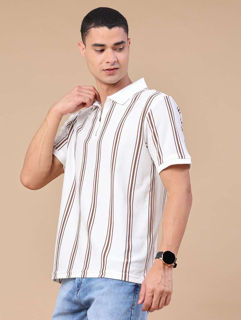 men striped short sleeve regular fit polo t-shirt - 22362859 -  Standard Image - 3