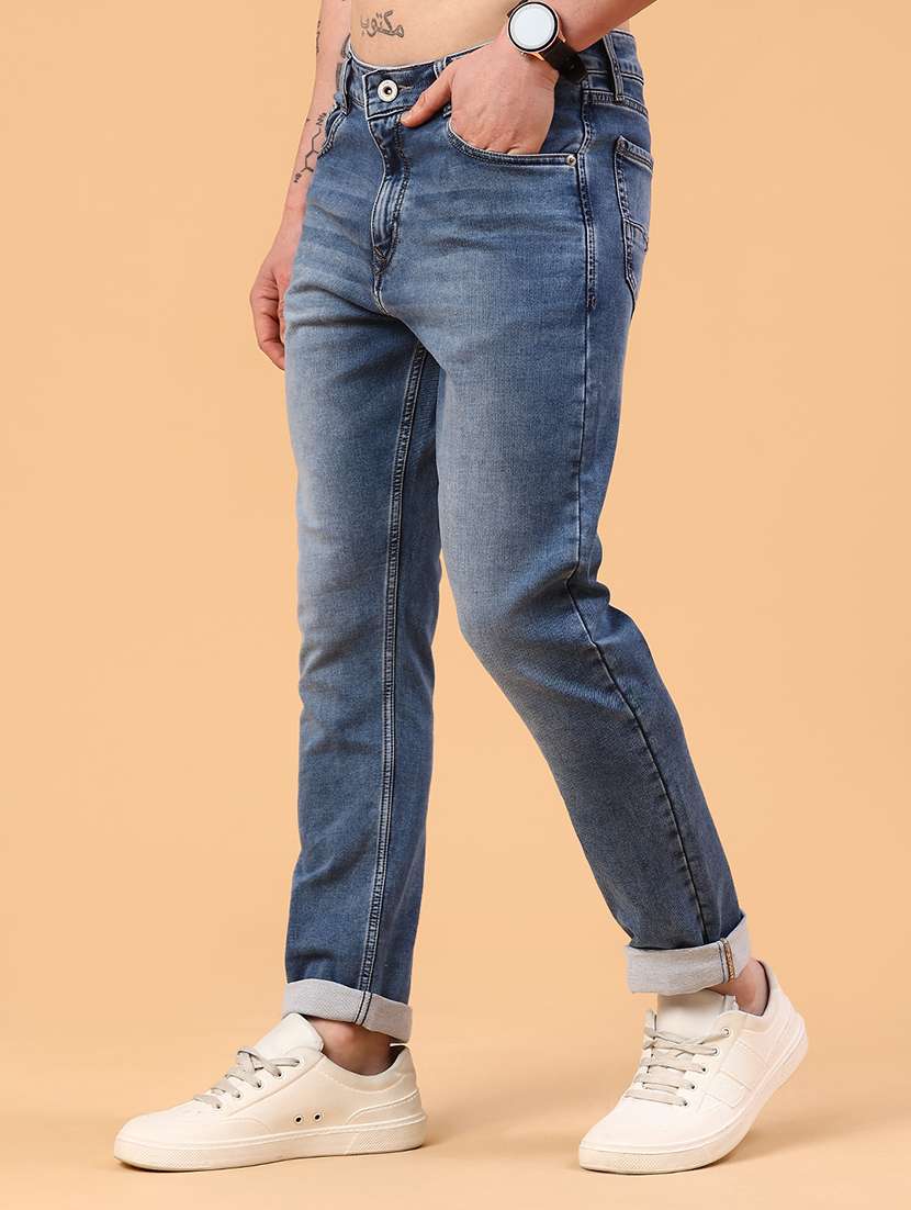 men washed mid rise full length slim fit jeans - 22362862 -  Standard Image - 3